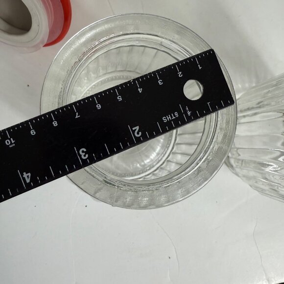 Rustic Red Rooster Glass Jars Set of 2 Ribbed Airtight Lid Farmhouse Kitchen VTG - Picture 12 of 14